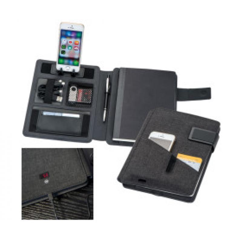 Image of Promotional Premium Tech Portfolio With Integrated Power Bank 4000mAh