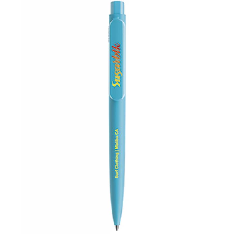 Image of Printed Prodir DS9 Matt Sky Blue Pen, With Polished Clip And Button. Pantone Matching Available