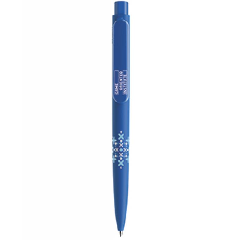 Image of New Prodir DS9 Matt Blue Pen With Polished Clip And Button. Pantone Matching Available