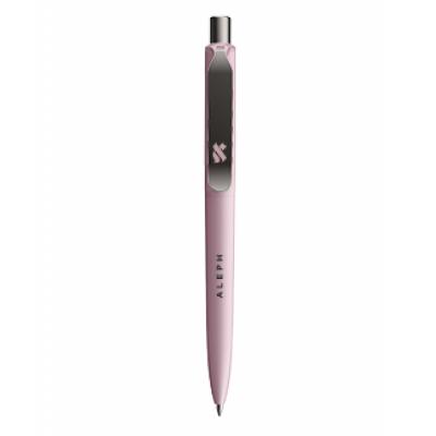 Image of Promotional Prodir DS8 Metal Clip Soft Touch Pen In Rose Pink. Other Colours Are Available