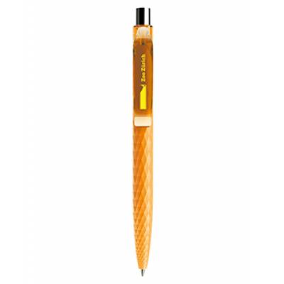 Image of Branded Prodir QS01 Soft Touch Orange Pen. New 3D Triangular Design