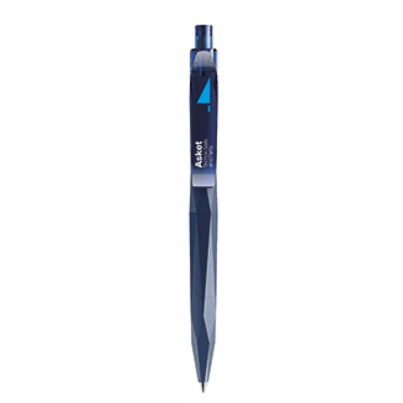 Image of Printed Prodir QS20 Peak Pen. New 3D Pen In Matt Blue With Transparent Clip