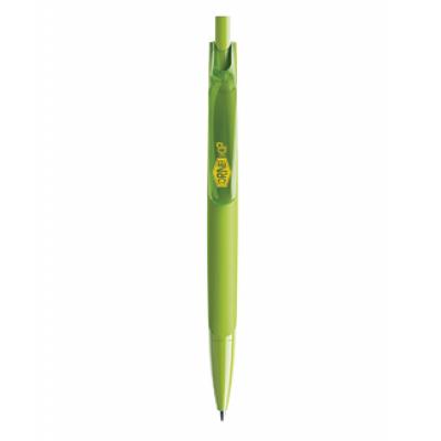 Image of Promotional Prodir DS6 Pen In Polished Lime Green With Transparent Clip