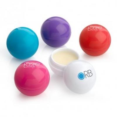 Image of Branded Vanilla Ball Shaped Lip Balm. Made In UK