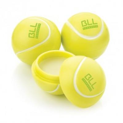 Image of Branded tennis Ball Shaped Lip Balm. Vanilla Flavoured