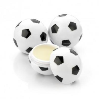 Image of Branded Football Shaped Lip Balm. Vanilla Flavoured 9ml