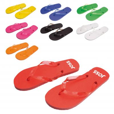 Image of Branded Flip Flops. Colourful Promotional Beach Flip Flops