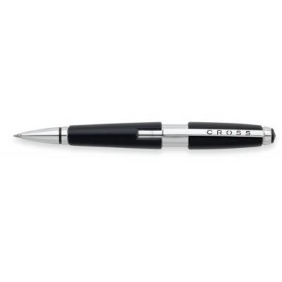 Image of Promotional Cross Pen. Printed Edge Jet Black Rollerball Pen
