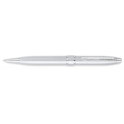 Image of Engraved Cross Pen. Promotional Stratford Satin Chrome Ballpoint Pen