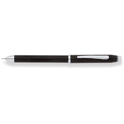 Image of Branded Cross Pen. Promotional Tech 3+ Satin Black Multi-Function Pen