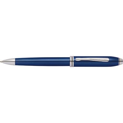 Image of Promotional Cross Pen. Engraved Townsend Quartz Blue Lacquer Ballpoint Pen