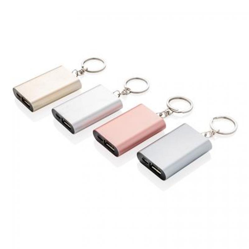 Image of Promotional 1.000 mAh Keychain Powerbank. Printed Compact Powerbank