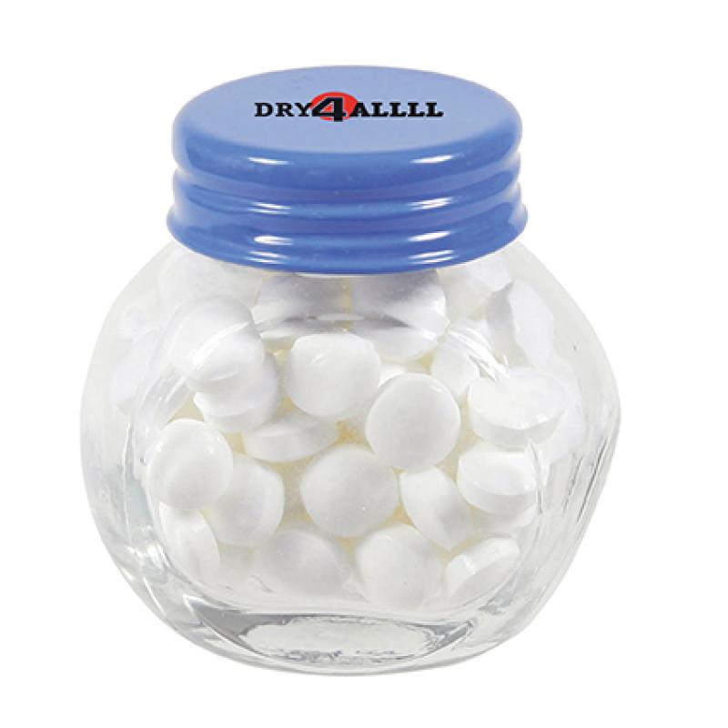 Image of Promotional Retro Glass Jar Filled With 30g Of Mint Sweets