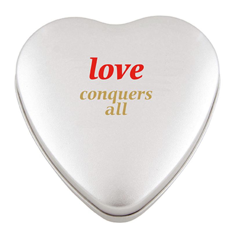 Image of Promotional Large Heart Shaped Tin Filled With Heart Sweets