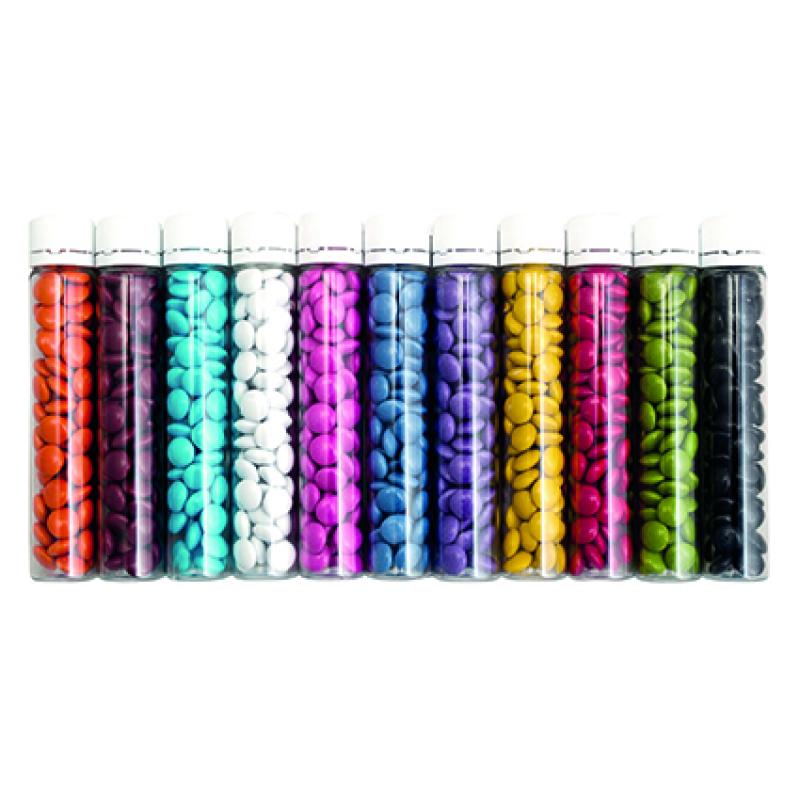 Image of Promotional PET Tube Containing Pastilles Sweets Or Chocolate Lentils