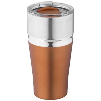Image of Printed Milo Copper Vacuum Travel Mug, Copper/Silver