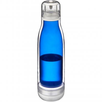 Image of Branded Spirit sports bottle with glass liner. Blue Spirit Tritan™ sports bottle