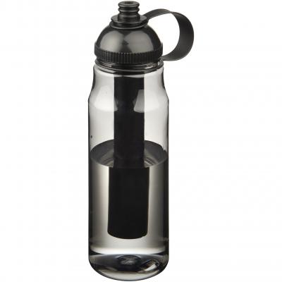 Image of Branded Arctic Ice Bar Bottle.  Black Cooling Sports Bottle 700ml