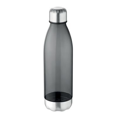Image of Printed Milk Shaped Sports Bottle. Transparent Grey 600ml Bottle