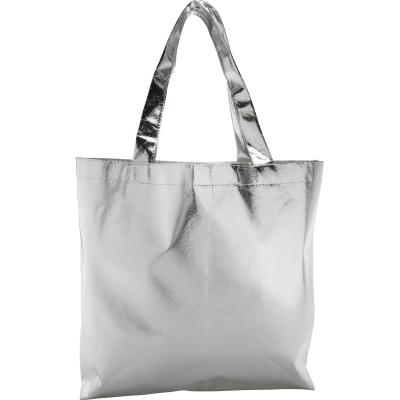 Image of Branded Silver Nonwoven  laminated shopping bag. 