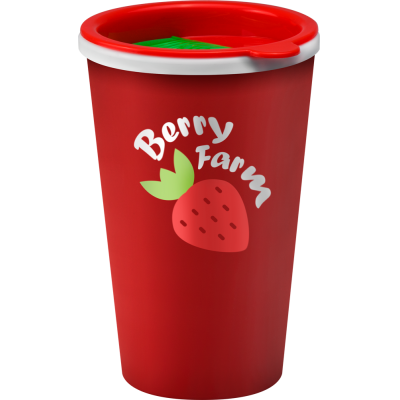 Image of Promotional Reusable Coffee Cup Mug 350ml Red