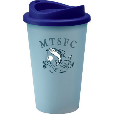 Image of Printed Reusable Universal Coffee Mug 350ml Light Blue