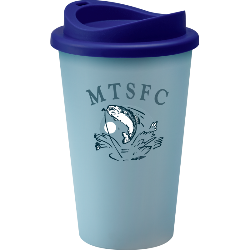 Image of Printed Reusable Universal Coffee Mug 350ml Light Blue
