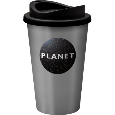 Image of Printed Reusable Universal Coffee Mug 350ml Silver