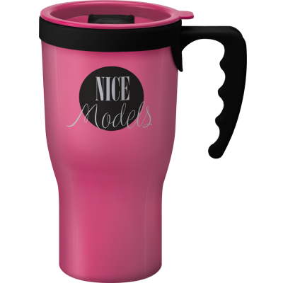 Image of Branded Challenger reusable coffee mug Pink 350ml