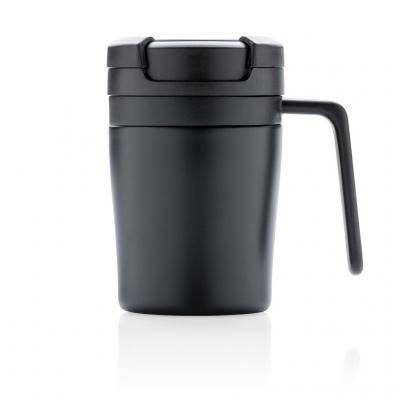 Image of Branded Coffee To Go Mug. Reusable Coffee Mug Black