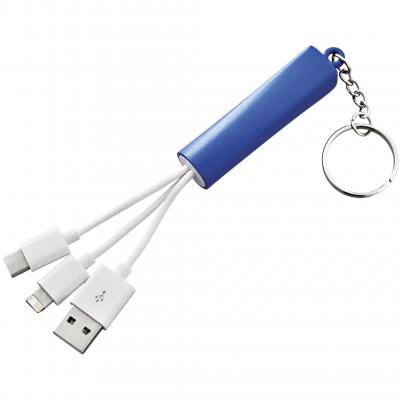 Image of Branded Charging Cable With Keyring For Apple iOS and Android Devices