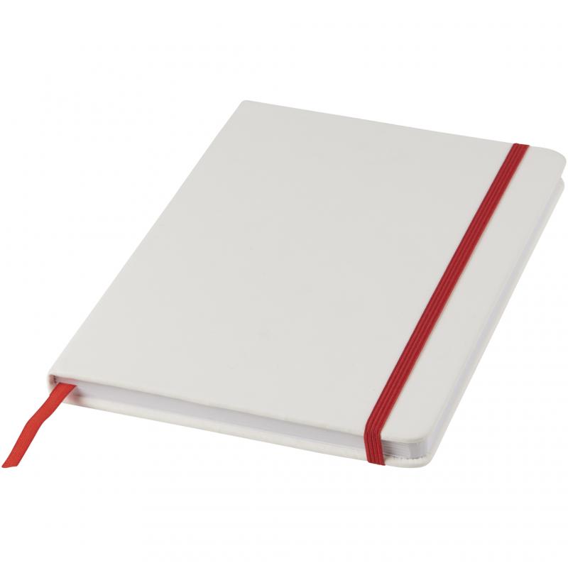 Image of Promotional A5 Spectrum Notebook, White With Coloured Strap