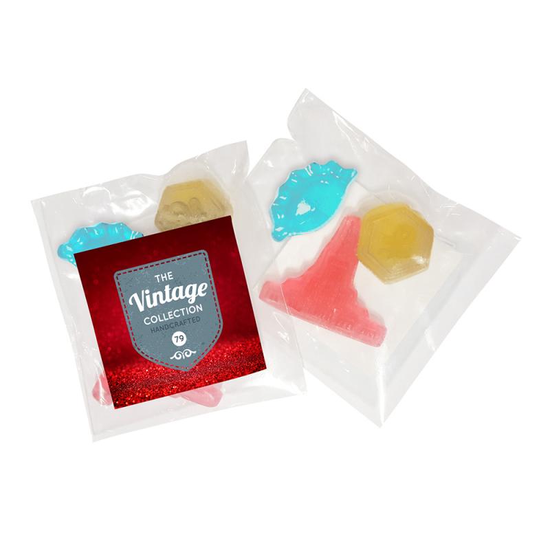 Image of Bespoke Made Gummy Sweets Presented In A Bag With Full Colour Printed Label