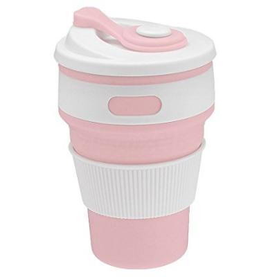 Image of Promotional Collapsible Cup, Reusable BPA Free Coffee Mug. Pink