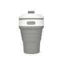 Image of Printed Collapsible Cup, BPA Free Coffee Mug Grey