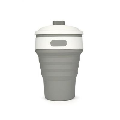 Image of Printed Collapsible Cup, BPA Free Coffee Mug Grey