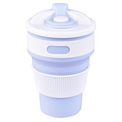 Image of Promotional Collapsible Coffee Cup, Reusable Coffee Mug 350ml BPA Free Cup. Light Blue