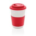 Image of Promotional Takeaway Coffee Cup, Bamboo Mug, Red