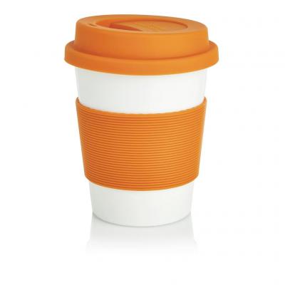 Image of Printed Biodegradable Takeaway Coffee Cup, Orange