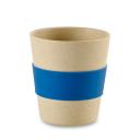 Image of Branded Bamboo and Rice Fibre Reusable Cup With Blue Silicone Sleeve