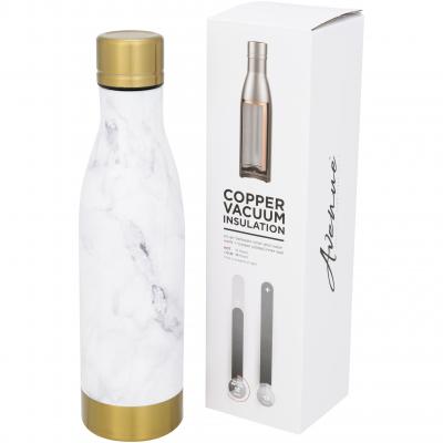 Image of Promotional Vasa Marble copper vacuum insulated bottle, white / gold