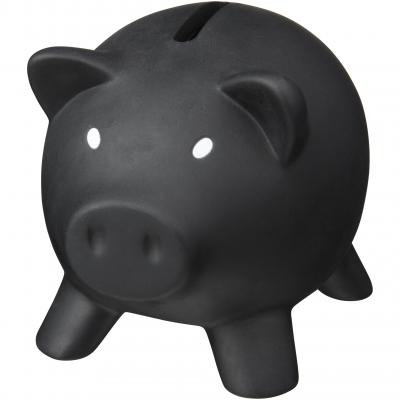 Image of Promotional PVC Piggy Bank In Black. Quick Turnaround
