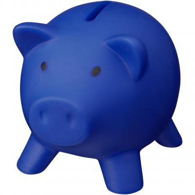 Image of Printed PVC Piggy Bank In Blue, Low Cost Piggy Bank