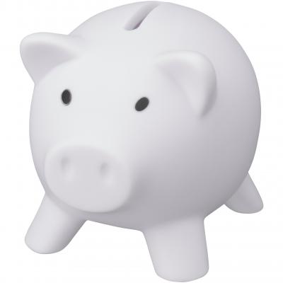 Image of Branded PVC Piggy Bank In White, Fast Delivery