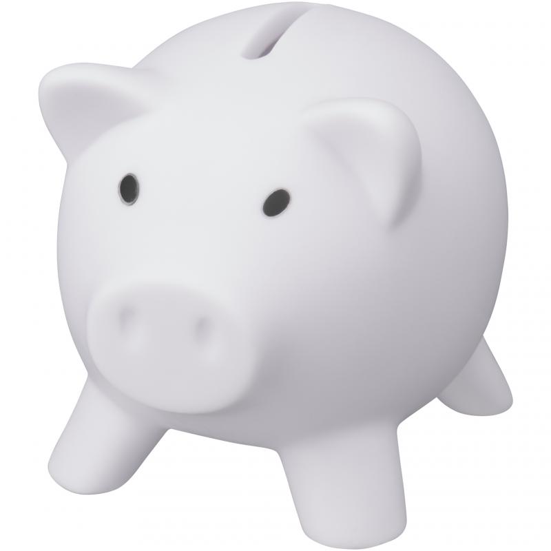Image of Branded PVC Piggy Bank In White, Fast Delivery