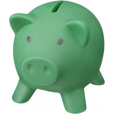 Image of Branded PVC Piggy Bank In Green, Low Cost Piggy Bank