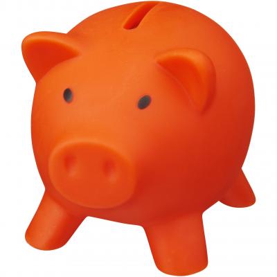 Image of Promotional PVC Piggy Bank In Orange, Low Cost Piggy Bank
