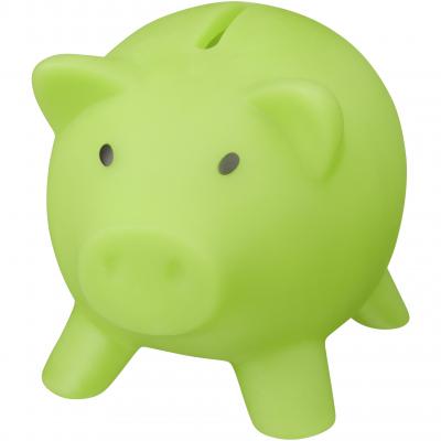 Image of Branded  PVC Piggy Bank In Lime Green, Fast Delivery
