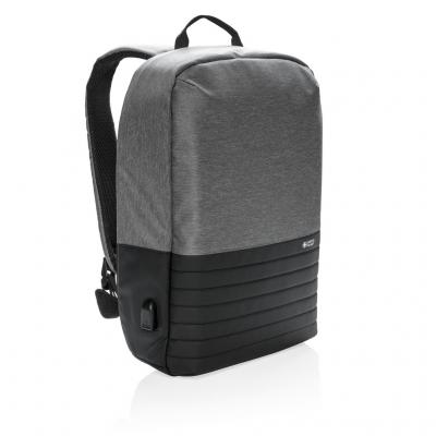 Image of Promotional Swiss Peak RFID Anti-theft 15" Laptop Backpack With USB Port, grey
