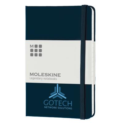 Image of Branded Moleskine Pocket Notebook, Hard Back, Sapphire Blue